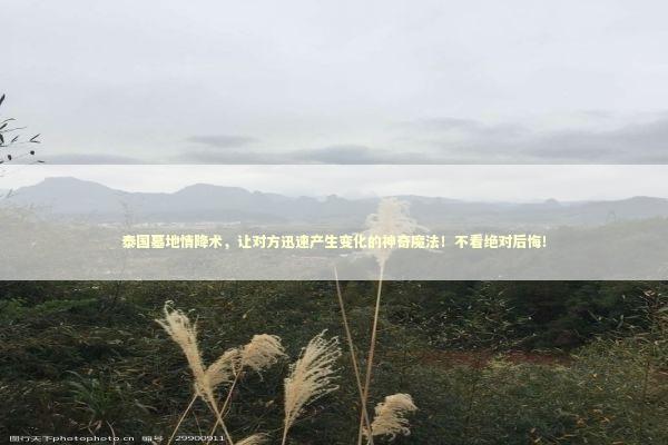 泰国墓地情降术，让对方迅速产生变化的神奇魔法！不看绝对后悔！