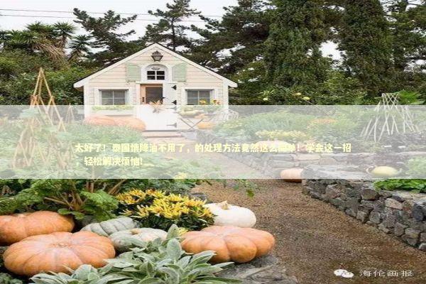 太好了！泰国情降油不用了，的处理方法竟然这么简单！学会这一招，轻松解决烦恼！