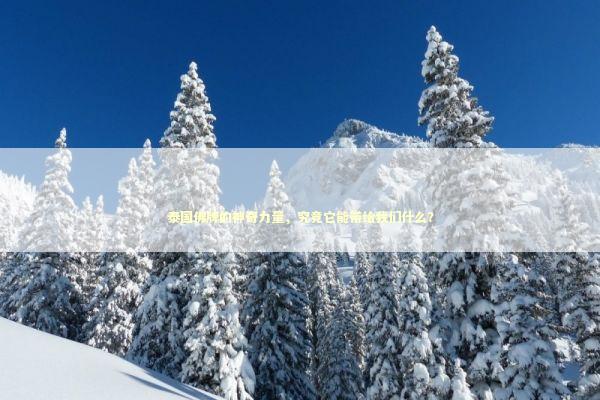 泰国佛牌的神奇力量，究竟它能带给我们什么？