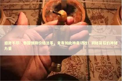感激不尽！泰国情降价格法事，竟有如此神奇功效！揭秘背后的神秘力量
